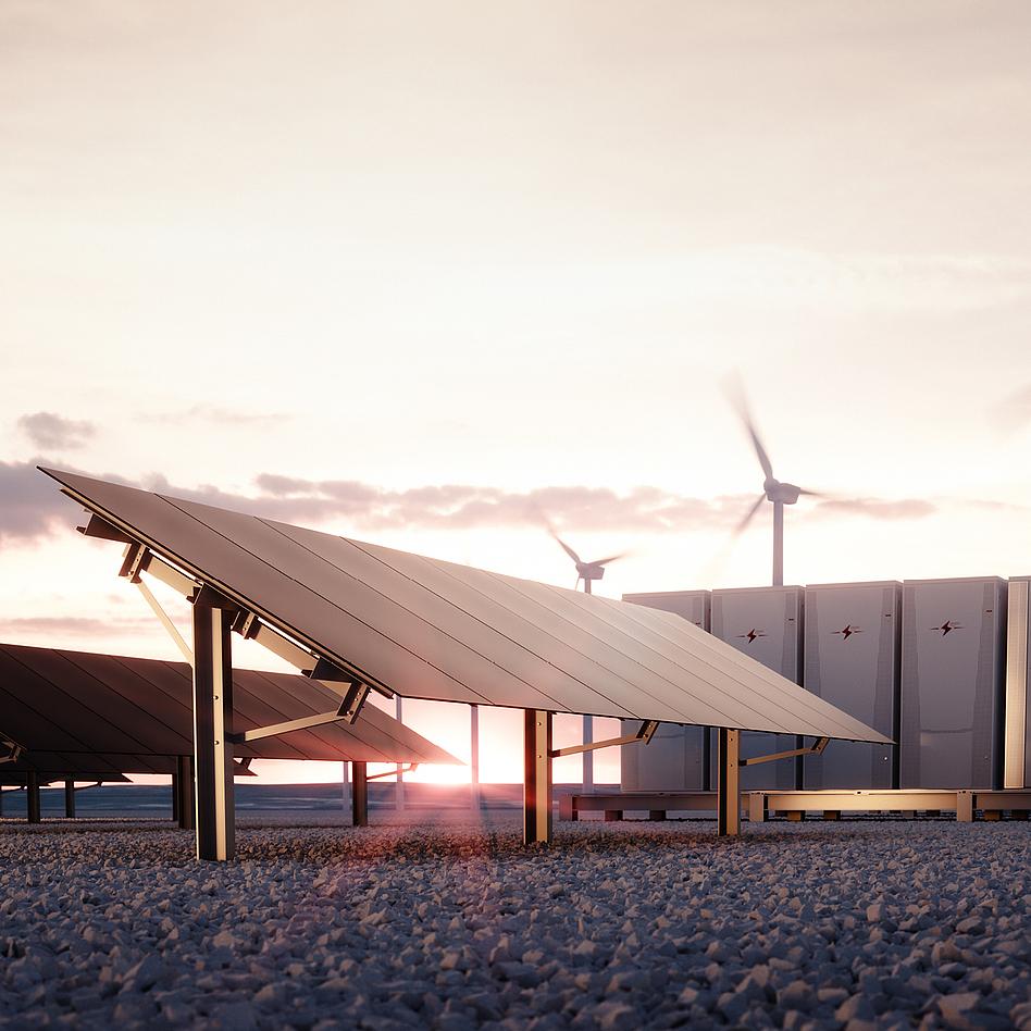 Solar Technik und Windenergie